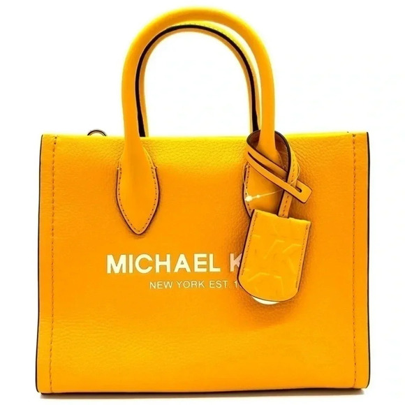 Michael Kors Mirella Small Shopper Top Zip Tote Crossbody Bag Jasmine Yellow - Picture 1 of 13